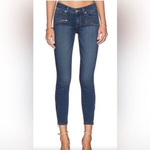 Paige Denim Women's Blue Skinny Leg Ankle Zip Moto Jeans Size 25